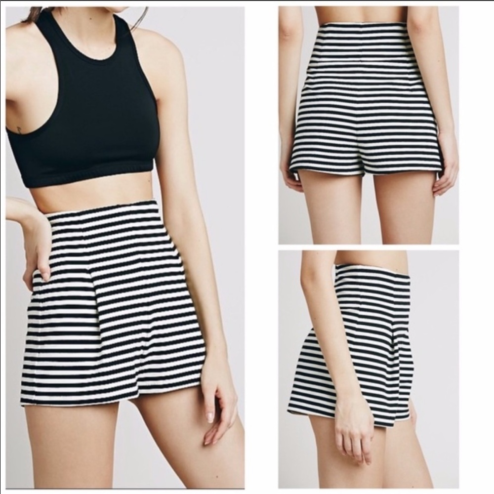 Free People Riker Ponte High Waist Shorts